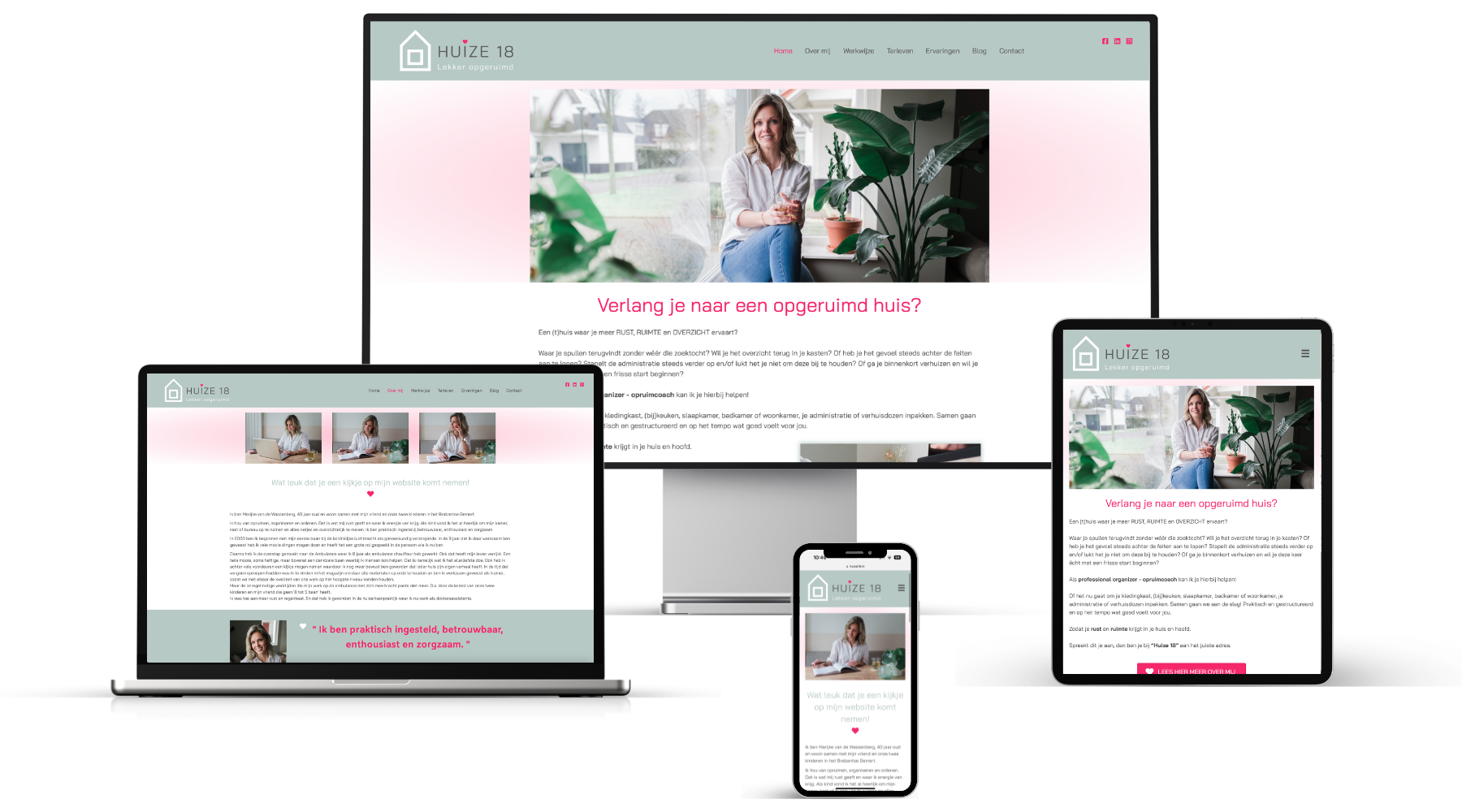 Portfolio voorbeeld website Huize18