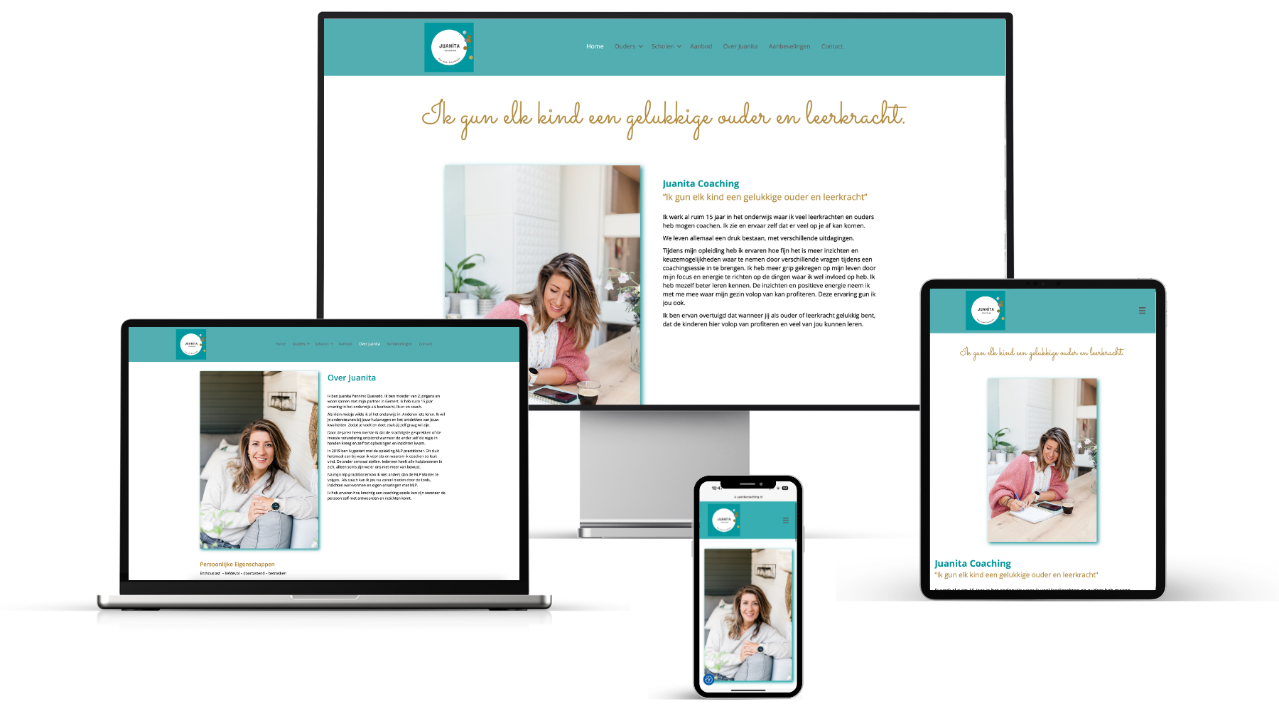 Portfolio voorbeeld website Juanita Coaching