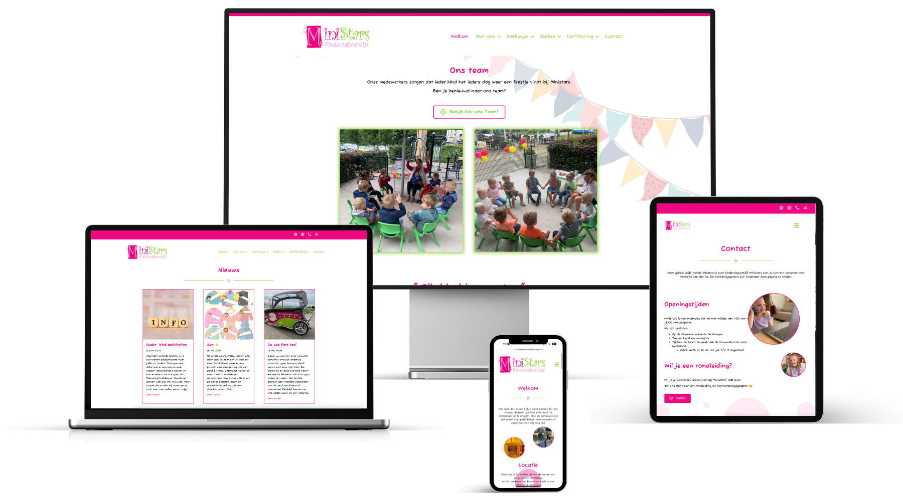 Portfolio voorbeeld website Kinderdagverblijf Ministars